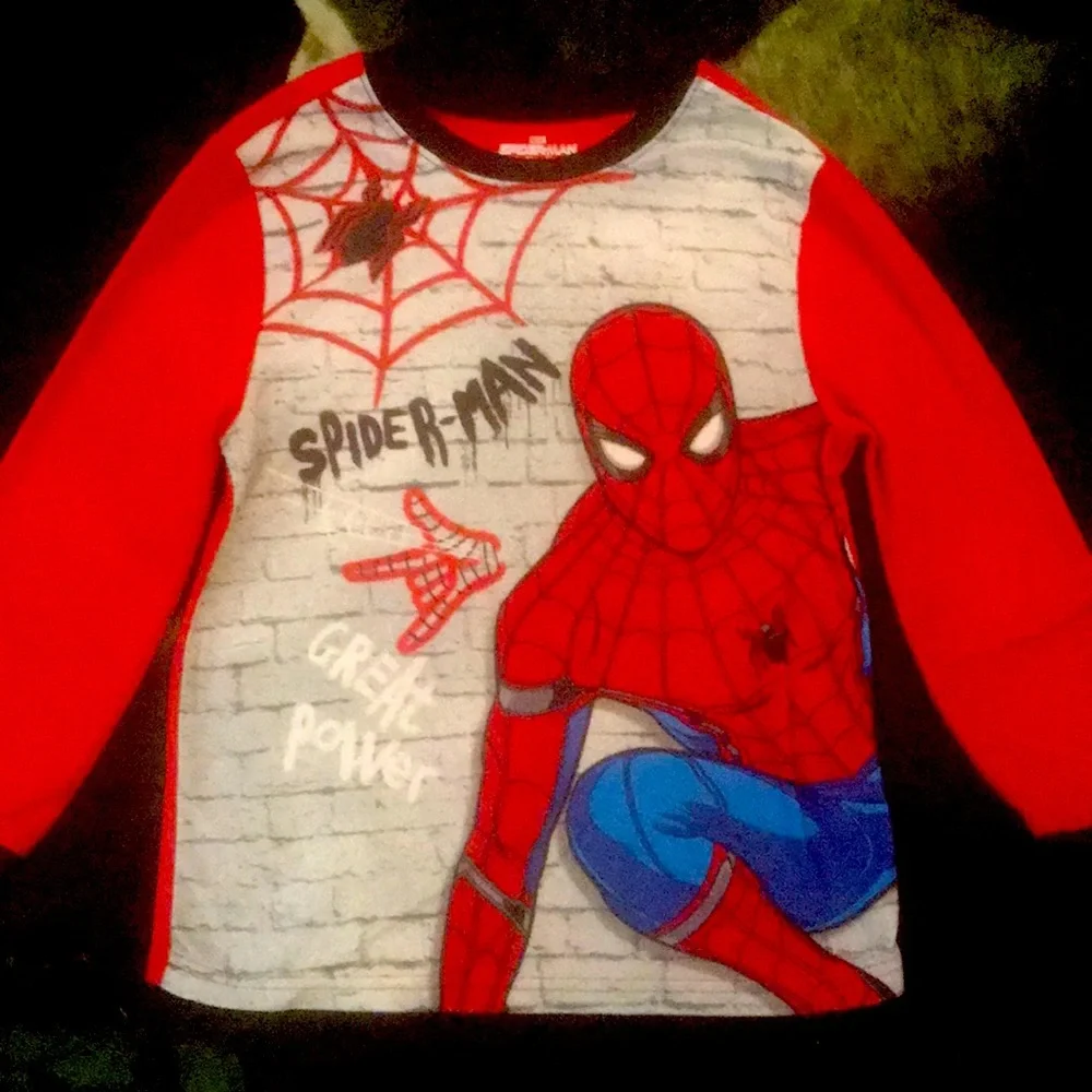 Boys Fleece Spider-Man Pajama Shirt Size 8 - Picture 1 of 1